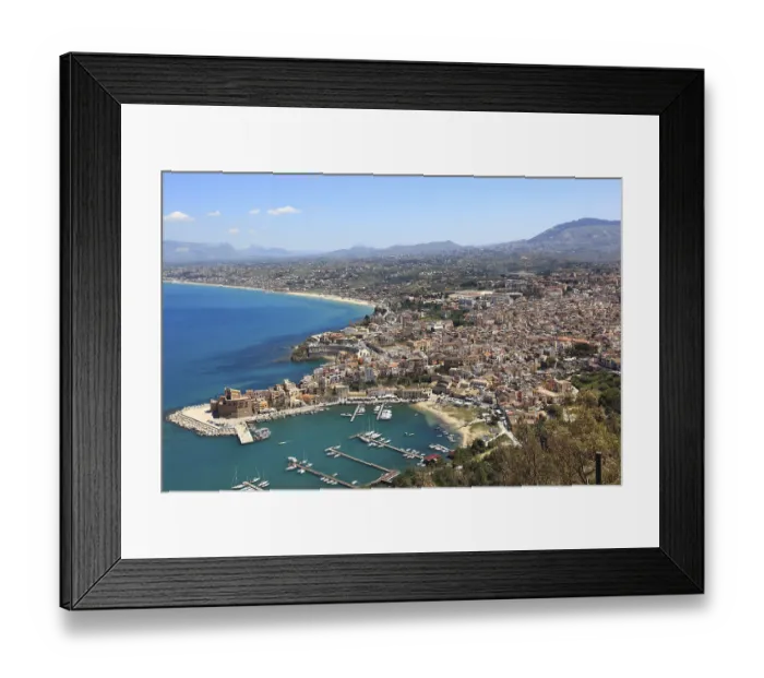 Framed Print : View of Castellammare del Golfo with the castle and the harbour