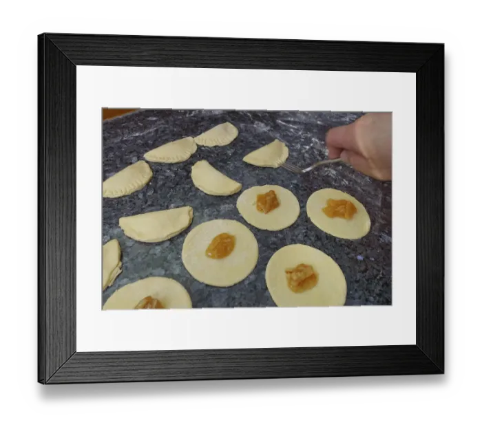 Framed Print : Swabian cuisine, Upper Swabian Krapfle with Gsalz