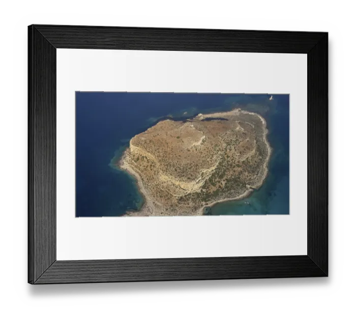 Framed Print : Drone shot, entire island of Tigani