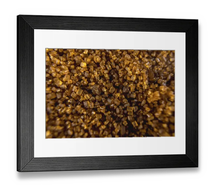 Framed Print : Detail of texture of beautiful brown sugar grains Framed Print : Detail of texture of beautiful brown sugar grains