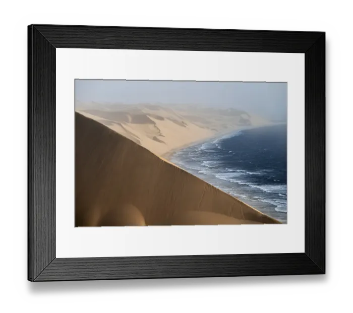 Framed Print : Sand dunes and sea in evening light Framed Print : Sand dunes and sea in evening light