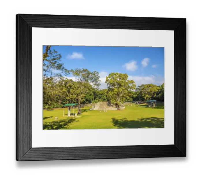 Framed Print : The temples of Copan Ruinas and its beautiful natural environment