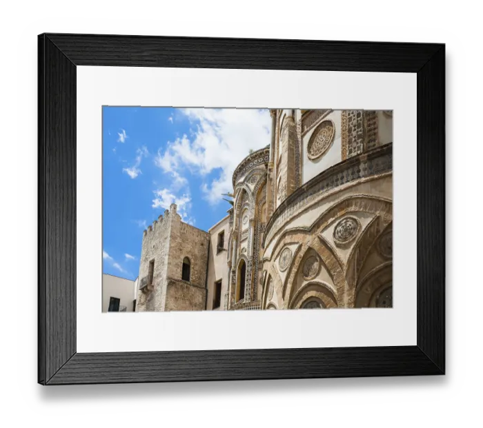 Framed Print : Travel to Italy - decorated building of Norman cathedral Duomo di Monreale in Sicily Framed Print : Travel to Italy - decorated building of Norman cathedral Duomo di Monreale in Sicily