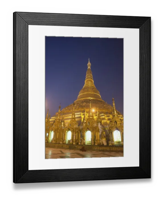 Framed Print : The architecture in the Shwedagon Paya Pagoda in the City of Yangon in Myanmar in Southeastasia