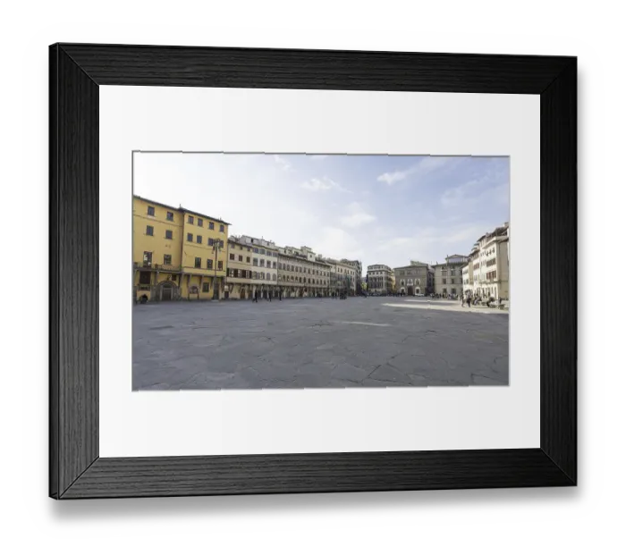 Framed Print : Florence, Italy. January 2022. panoramic view of Santa Croce square in the city center Framed Print : Florence, Italy. January 2022. panoramic view of Santa Croce square in the city center