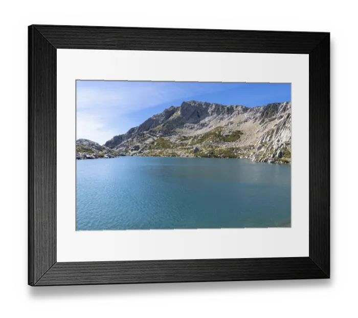 Framed Print : Turquoise lake with rocky mountains reflecting blue sky in Ghisoni Framed Print : Turquoise lake with rocky mountains reflecting blue sky in Ghisoni