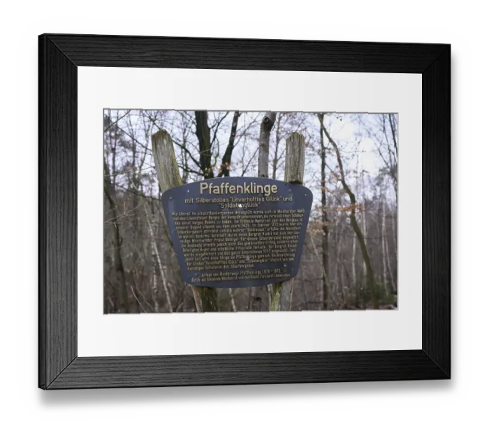 Framed Print : Sign at Silberstollen, Soldatengluck