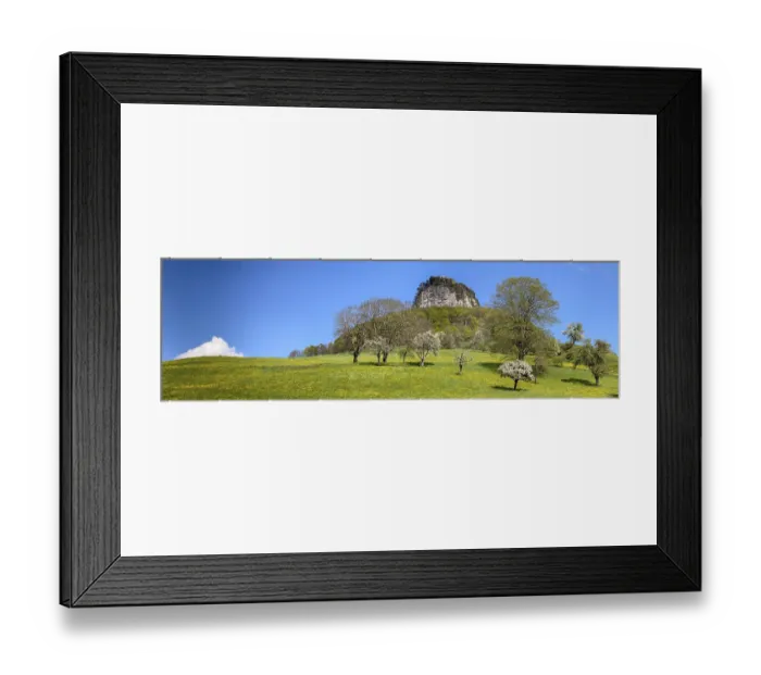 Framed Print : Blooming fruit trees and Wisner Fluh