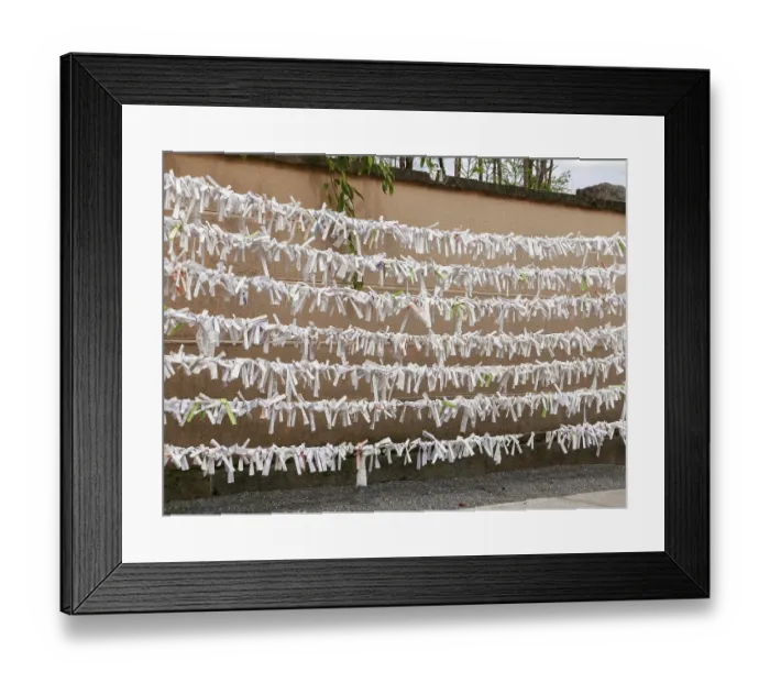 Framed Print : Japan, Tokyo: Strings of omikuji Framed Print : Japan, Tokyo: Strings of omikuji