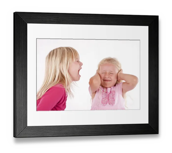 Framed Print : Girl screaming at another girl