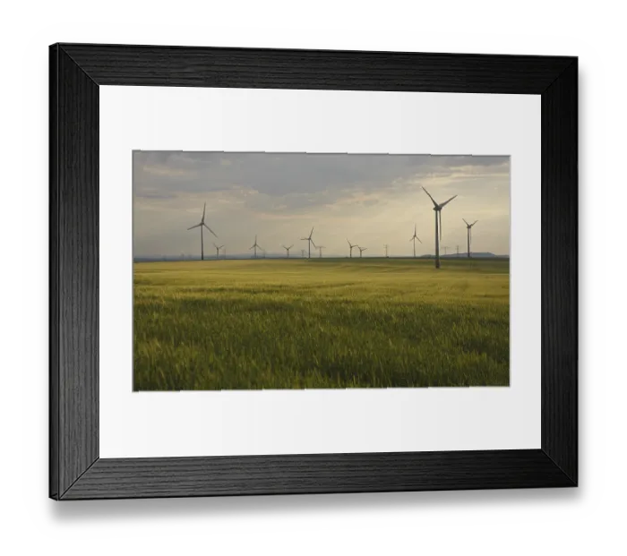 Framed Print : Wind turbines in a wheat field Framed Print : Wind turbines in a wheat field