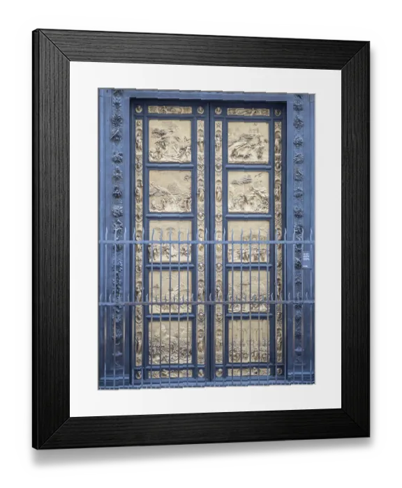 Framed Print : Bronze Gate with Old Testament Scenes