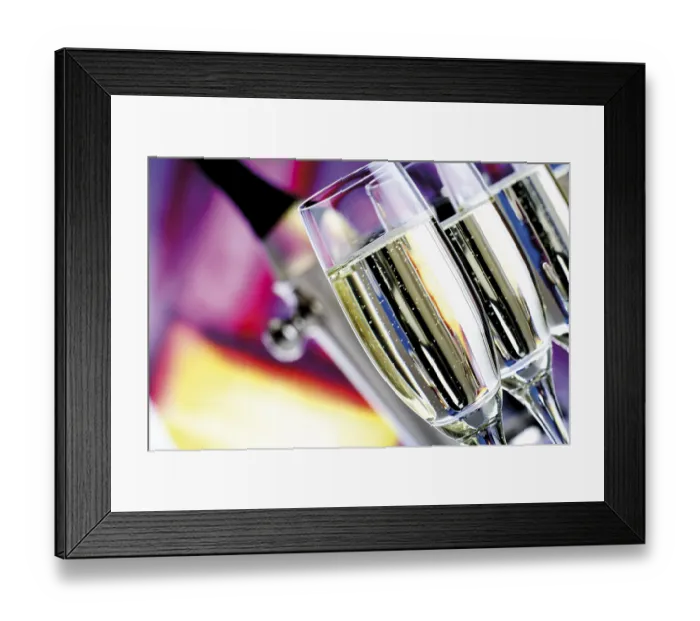 Framed Print : Champagne glasses