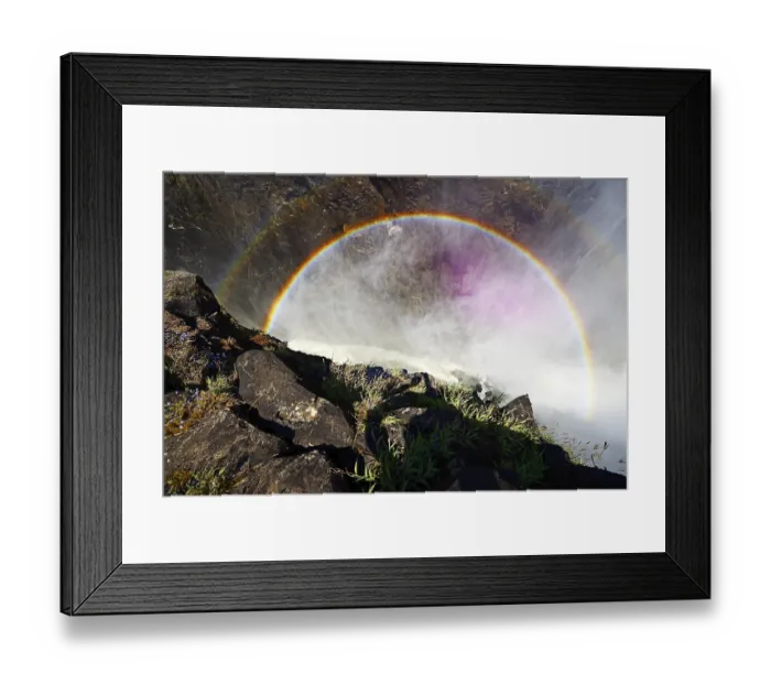 Framed Print : Double Rainbow at Victoria Falls