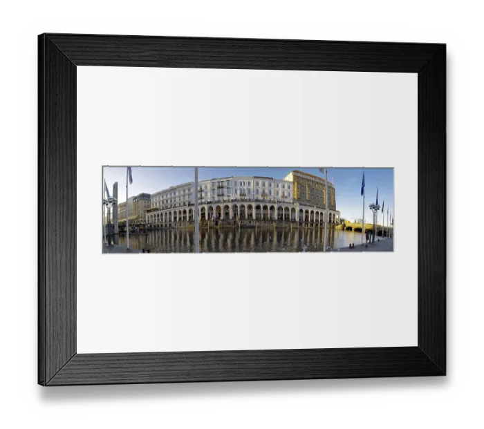 Framed Print : Alsterarkaden Hamburg Panorama Framed Print : Alsterarkaden Hamburg Panorama