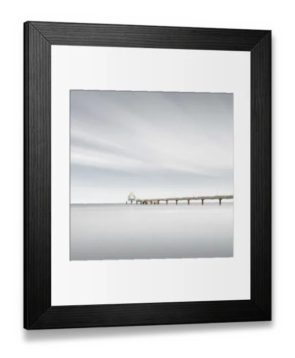 Framed Print : Pier with diving gondola at the Baltic resort Zingst