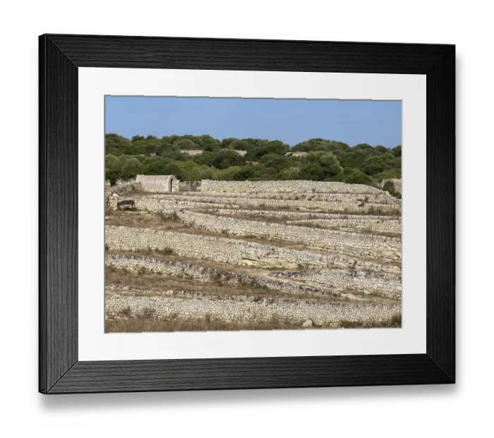 Framed Print : Dry stone walls, natural stone