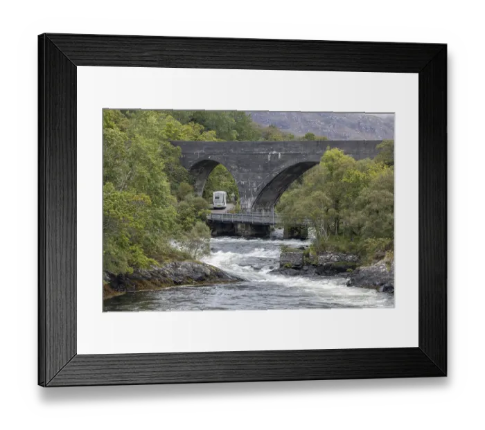 Framed Print : Morar Railway Viaduct, railway viaduct and rapids