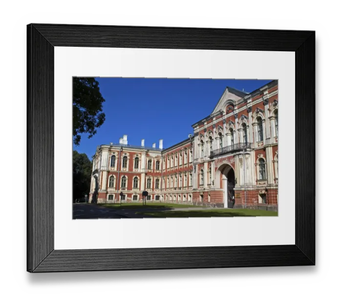 Framed Print : Jelgava castle is located on an island on the confluence of the rivers Driska and Lielupe