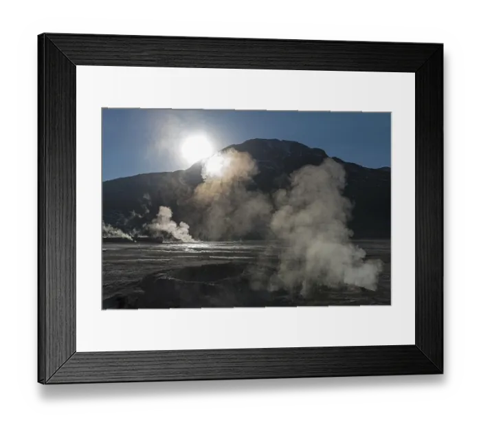 Framed Print : Smoking geysers, El Tatio, San Pedro de Atacama