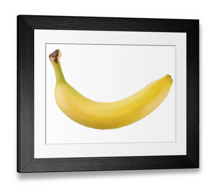 Framed Print : Banana isolated on white background Framed Print : Banana isolated on white background