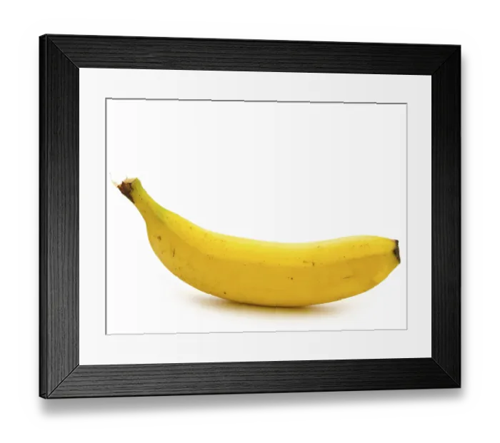 Framed Print : Photo of the yellow banana against the white background Framed Print : Photo of the yellow banana against the white background