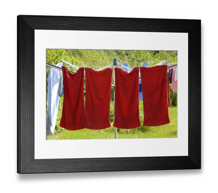 Framed Print : Towels on clothesline Framed Print : Towels on clothesline
