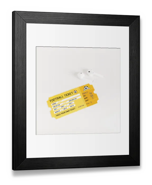 Framed Print : Football ticket