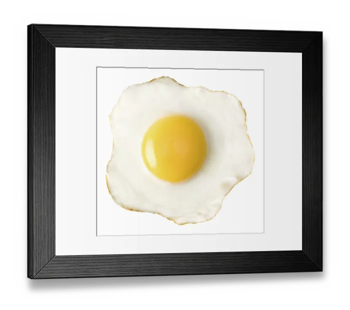 Framed Print : Fried egg isolated on white background Framed Print : Fried egg isolated on white background