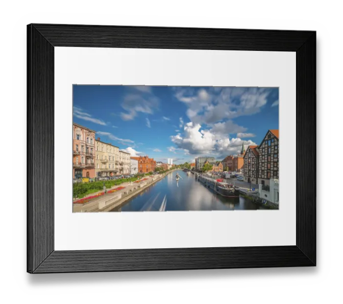 Framed Print : Bydgoszcz, Poland - August 2017 : The tightrope walker sculpture over the River Brda Framed Print : Bydgoszcz, Poland - August 2017 : The tightrope walker sculpture over the River Brda