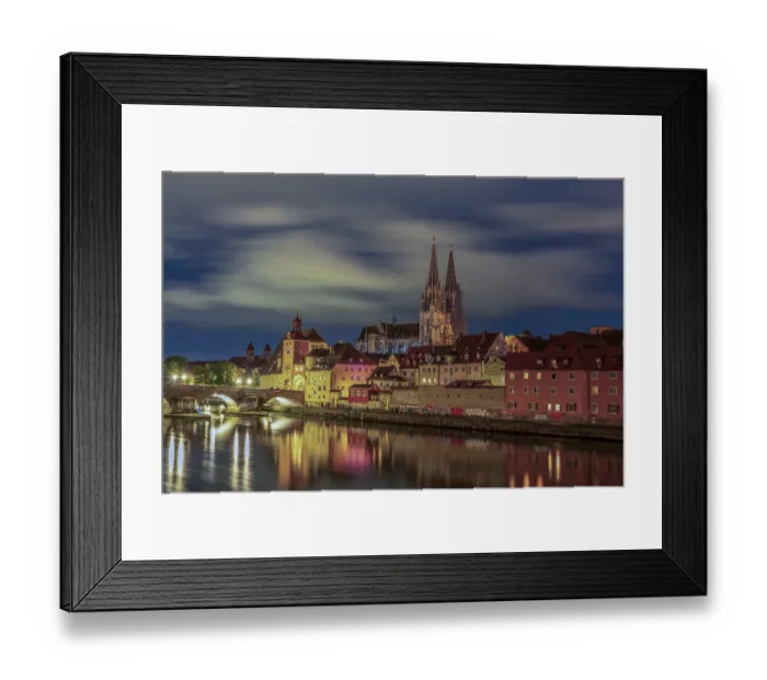 Framed Print : Panoramic view of Regensburg's old town on the Danube in Germany Panoramic view of Regensburg's old town Framed Print : Panoramic view of Regensburg's old town on the Danube in Germany Panoramic view of Regensburg's old town