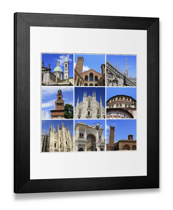 Framed Print : Impressions of Milan, Collage of Travel Images Framed Print : Impressions of Milan, Collage of Travel Images