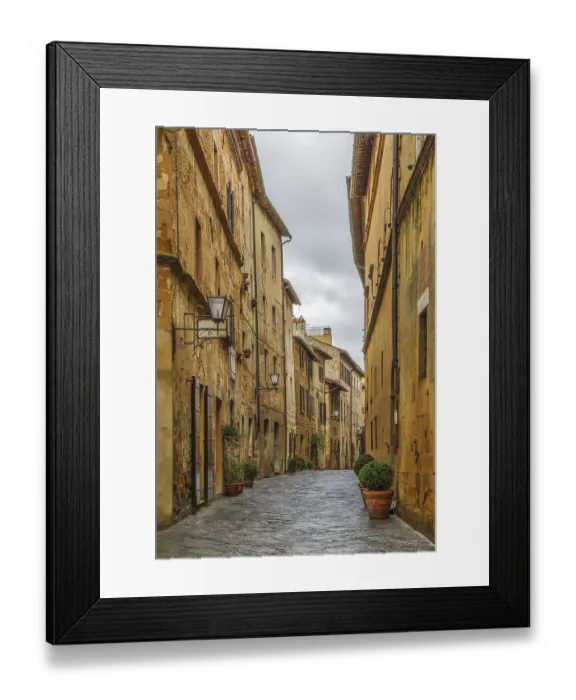 Framed Print : Street in historical center of Pienza, Italy Framed Print : Street in historical center of Pienza, Italy