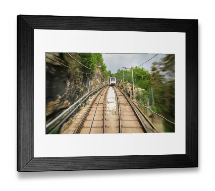 Framed Print : Popular Como Brunate funicular railway in Italy