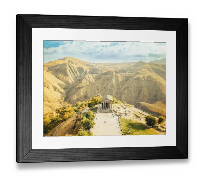 Framed Print : Aerial view of the famous Garni temple in Armenia Framed Print : Aerial view of the famous Garni temple in Armenia
