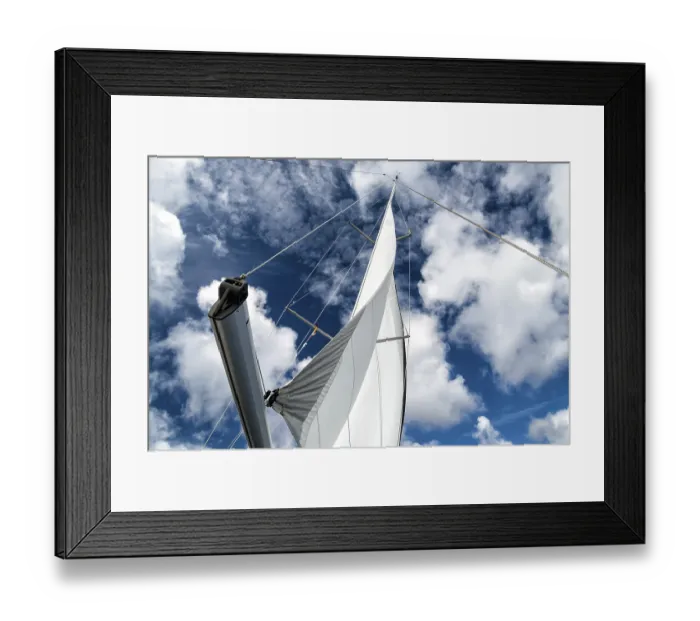 Framed Print : Sail of a sailing yacht in the wind while sailing on the sea Framed Print : Sail of a sailing yacht in the wind while sailing on the sea