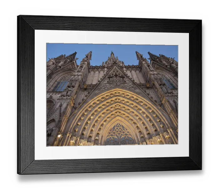 Framed Print : Impressive Gothic cathedral facade with sculptures Framed Print : Impressive Gothic cathedral facade with sculptures