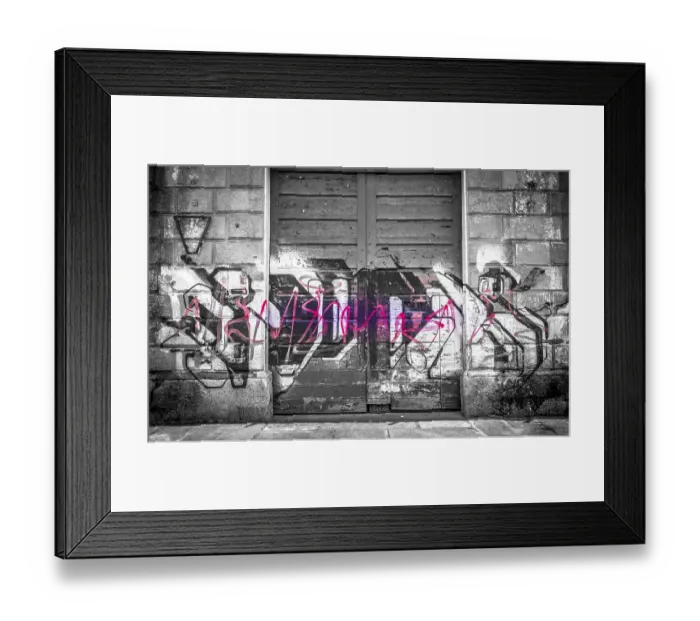 Framed Print : Abandoned building covered with graffiti Framed Print : Abandoned building covered with graffiti