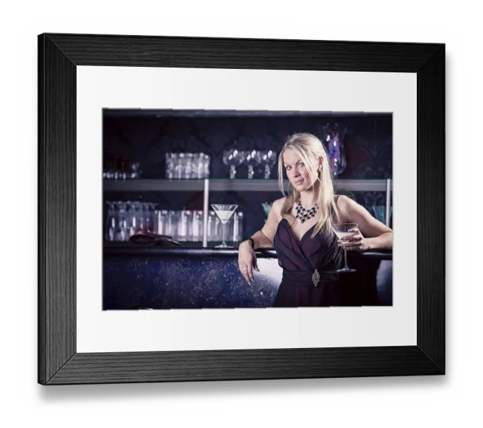 Framed Print : Portrait of a young women in the bar Framed Print : Portrait of a young women in the bar