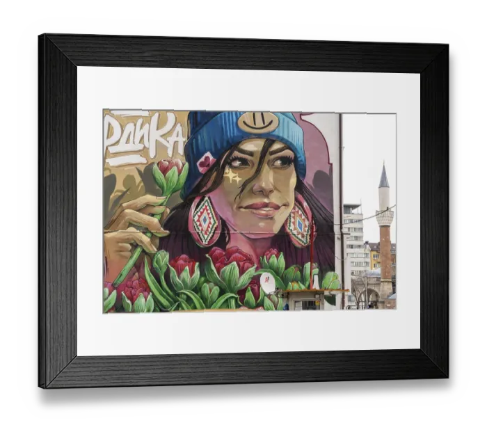 Framed Print : Serdika tulips mural, Arsek & Erase Framed Print : Serdika tulips mural, Arsek & Erase