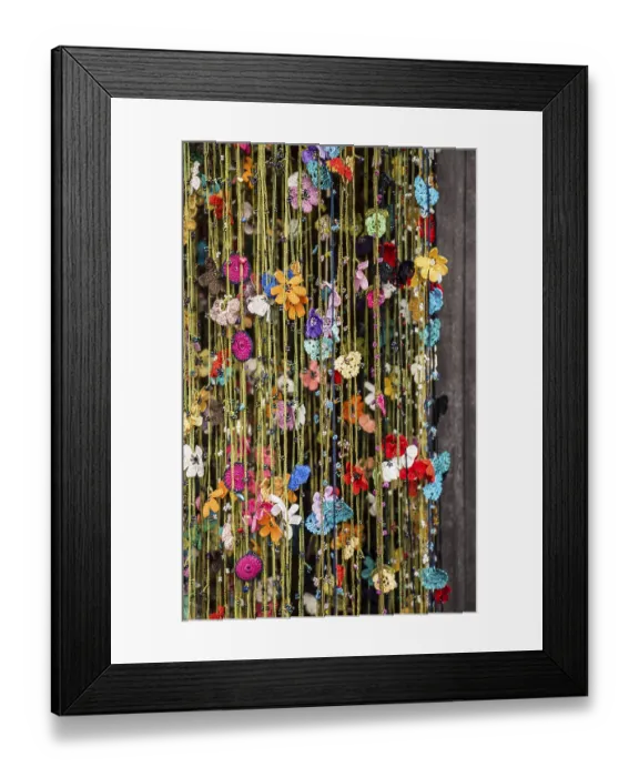Framed Print : Turkish colorful needle work embroidery flowers as background