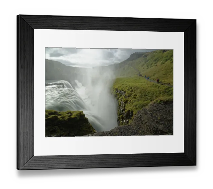 Framed Print : People at Gullfoss waterfall, long exposure