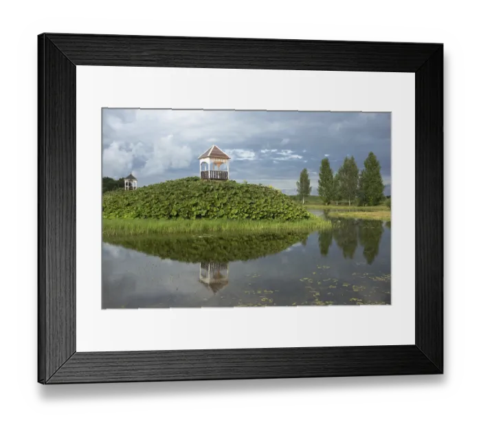 Framed Print : Architectural monuments, tourist centers and interesting places in Belarus - park near catholic Church of St Framed Print : Architectural monuments, tourist centers and interesting places in Belarus - park near catholic Church of St