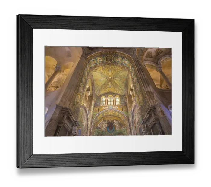 Framed Print : RAVENNA, ITALY - CIRCA AUGUST 2020: historic byzantine mosaic in Saint Vitale Basilica