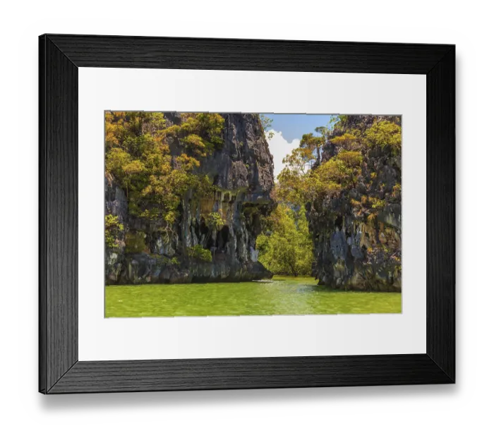 Framed Print : Delightful island-rock in the bay of Andaman Sea