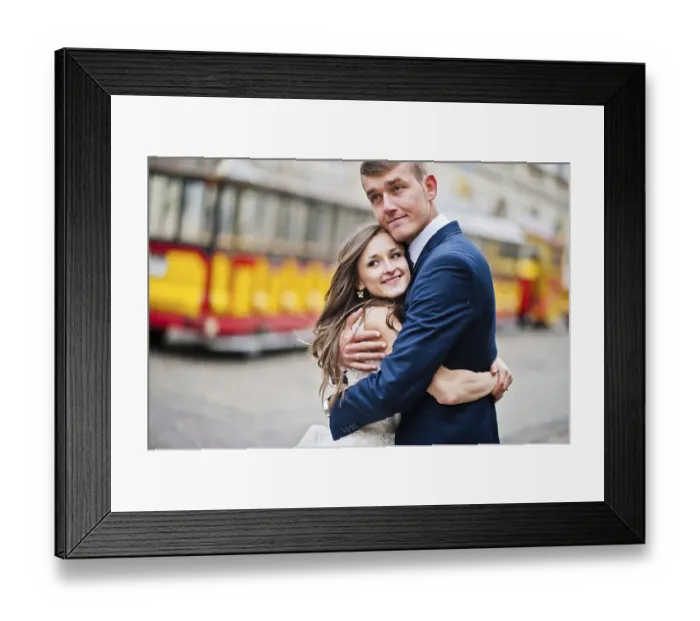 Framed Print : Wedding couple walking on tram ways Framed Print : Wedding couple walking on tram ways