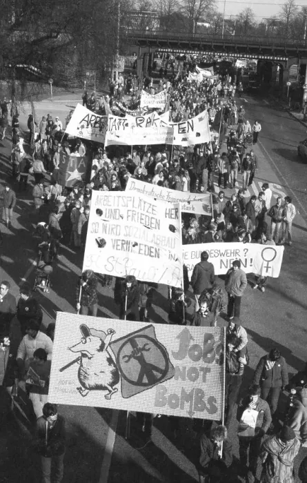 Framed Print : More than 100, 000 followed the DGB's call in 1982 for a large demonstration against unemployment