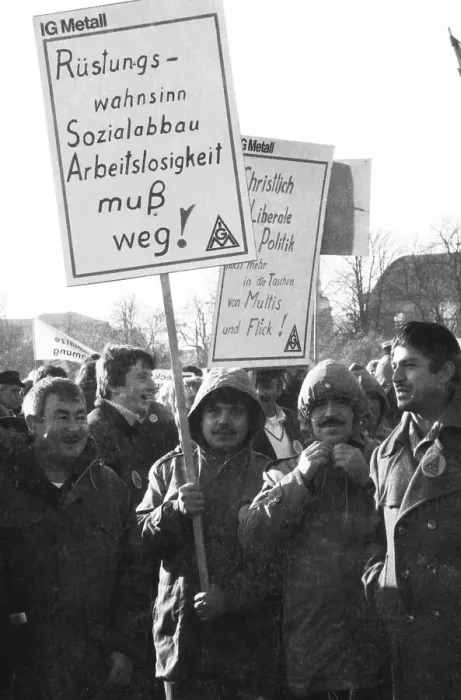 Framed Print : More than 100, 000 followed the DGB's call in 1982 for a large demonstration against unemployment