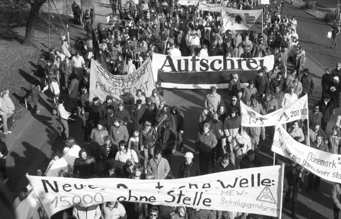Framed Print : More than 100, 000 followed the DGB's call in 1982 for a large demonstration against unemployment