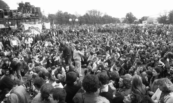 Framed Print : More than 100, 000 people demonstrated against nuclear power on 14
